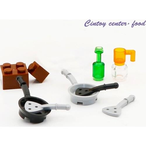 Bricks Friends Parts Figures Cooking Food Wine bot Pot Spatula sets House Mini MOC Pan Toy Bulk City Accessories Building Blocks