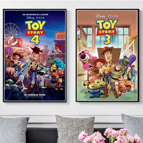 Nursery Wall Art Decor Picture Disney cartoon Animated Film Movie Poster Toy Story Canvas Painting Kids Bedroom Home Decoration