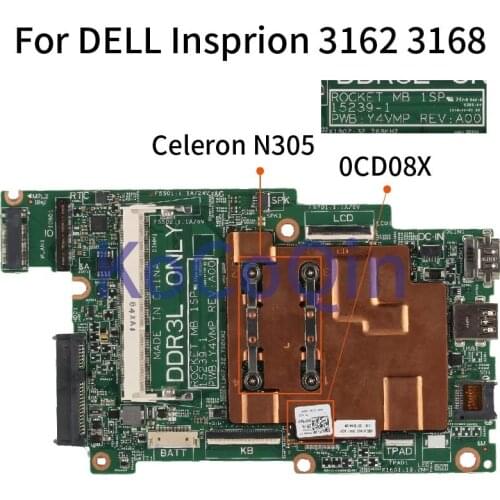 For DELL Insprion 3162 3168 Core N3050 SR29H Notebook Mainboard CN-0CD08X 0CD08X Laptop Motherboard 15239-1 DDR3L