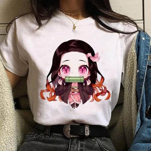 Men Women T-shirt Tops Kawaii Demon Slayer Tshirt Kimetsu No Yaiba T-shirt Crew Neck Fitted Soft Anime Manga Tee Shirt Clothes