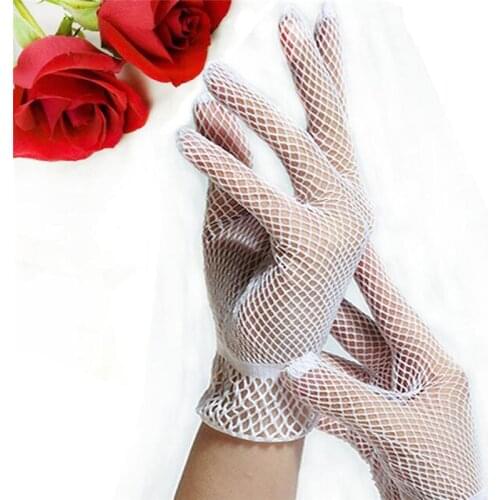 Imixlot 1 Pair Newest Fashion Short Mesh Female Hollow Gloves Women Sexy Punk Disco Dance Party Club Finger Accessories