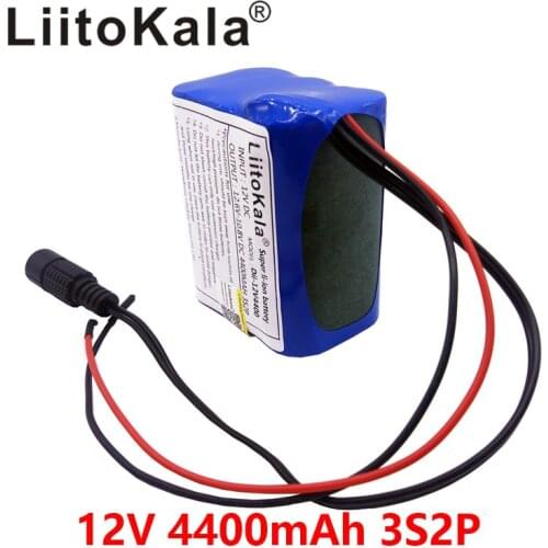 Liitokala 12V 4.4Ah 4400mAh 18650 Lithium-ion Battery Pack PCB Protective plate CCTV Cam Monitor UES+ 12.6 V 1A Battery Charger