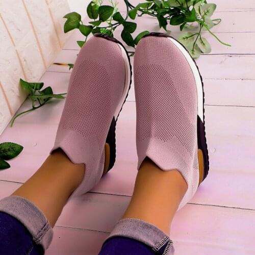 Sneakers Women Vulcanized Shoes Ladies Solid Color Slip-On Sneakers for Female Casual Sport Shoes 2021 Fashion Mujer Shoes