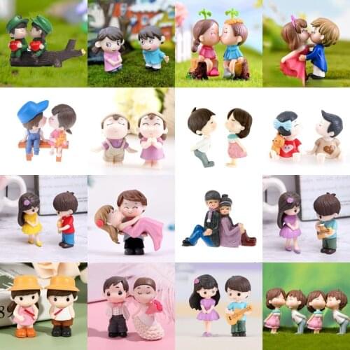 Lovers Couple Miniature Mini Doll DIY Figurines Fairy Garden Decor Valentines Day Gift Home Accessories