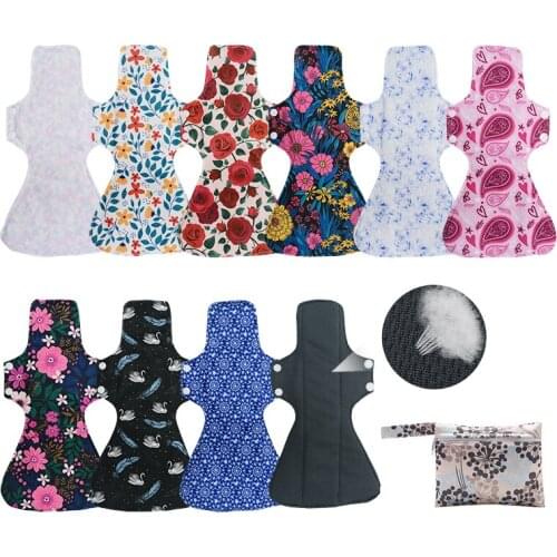 [Mumsbest] 10Pcs Reusable Breathable Jersey Pads Washable Panty Liner Mama Cloth Sanitary Maternity Menstrual Pad Random Color