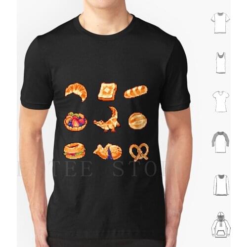 Breads T Shirt Cotton Men Diy Print Bread Hot Croc Bun Baguette Croissant Bagel Taiyaki Fruit Tart Toast