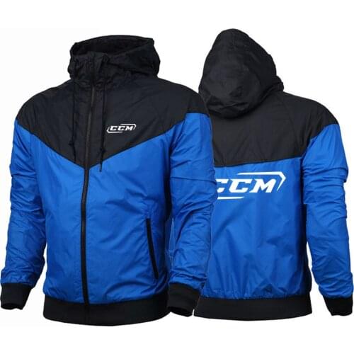 Mens 2021 CCM Logo Streetwear Windbreaker Hoodies Print Jacket Male Sport Customize Leisure Zipper College Punk Coats
