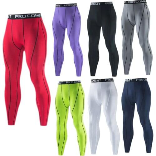 Men Fitness Pro Running Leggings Sports Tights Quick Dry Gym Crossfit Trousers Workout Tracksuit Basketball Training Long Pants