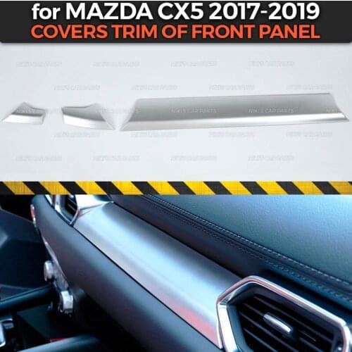 Covers trim of front panel case for Mazda CX5 2017-2019 ABS plastic molding decoration car styling tuning