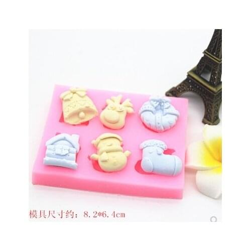 P710 Christmas Series Chocolate Mould Cake Decorative Mould Aromatherapy Gypsum Silica Mould