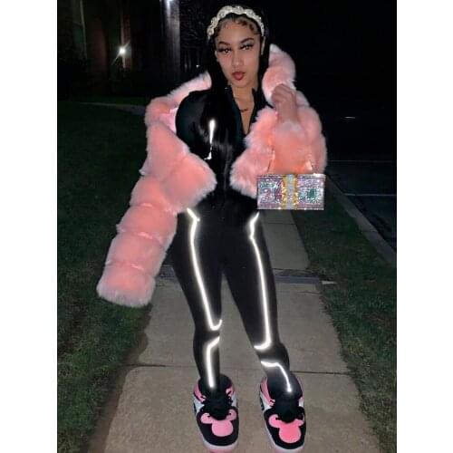 Faux Fox Fur Coat Women Fashion Autumn Winter High Quality Luxurious Party Warm Long Sleeve Slim Short Jackets Furry Coats Femme