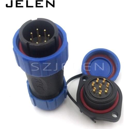 SP2110, 8pins led lighting connector, high quality ip68 waterproof connector,Industrial power cable connector 8 pin plug socket