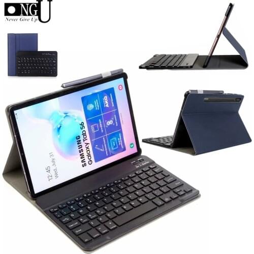 Slim Keyboard Case for Samsung Galaxy Tab S6 10.5 Case T860 T865 SM-T860 Tablet Leather Smart Cover Removable Bluetooth Keyboard