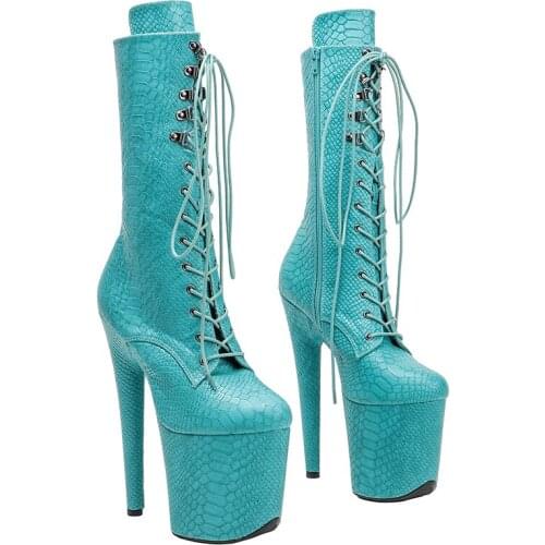 Leecabe Purple UPPER 20CM/8Inch Womens Platform disco party High Heels Shoes Pole Dance boot