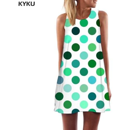 KYKU Dots Dress Women Colorful Sexy Harajuku Tank Gradient 3d Print Womens Clothing Tassel Gothic Cool Femme