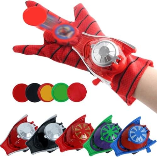 1 Set Glove Launcher Mixed Style Red Blue Green Cosplay Super Heroes Movie Characters Glove for Kids Play Accessories