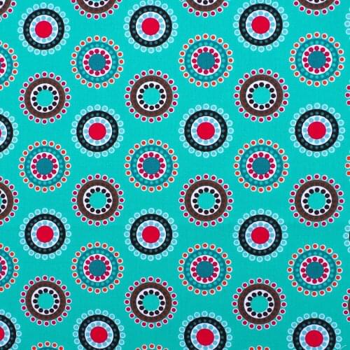 1 yard Cotton Woven Fabric - Circle flower (width=145cm)