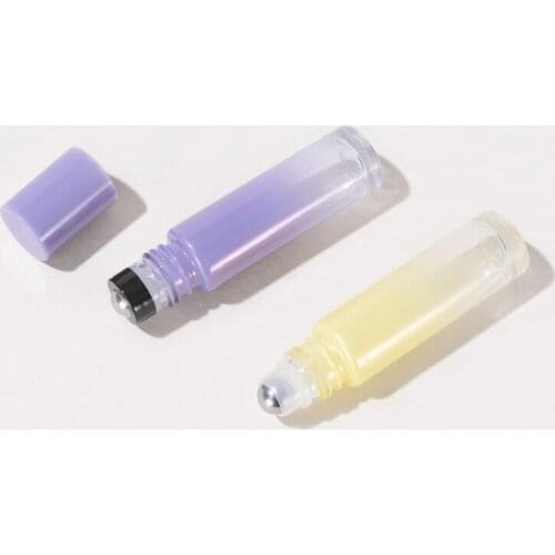 10ml Purple White Blue Colorful Glass Essential Oil Roll On Bottle Metal Roller Ball Perfume Aromatherapy Cheap Dropshipping