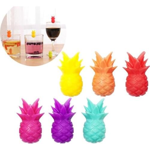 24pcs/set Wine Glass Charm Decorative Pineapple Drink Glass Marker Wine Glass Marker Bar Accessories For Party