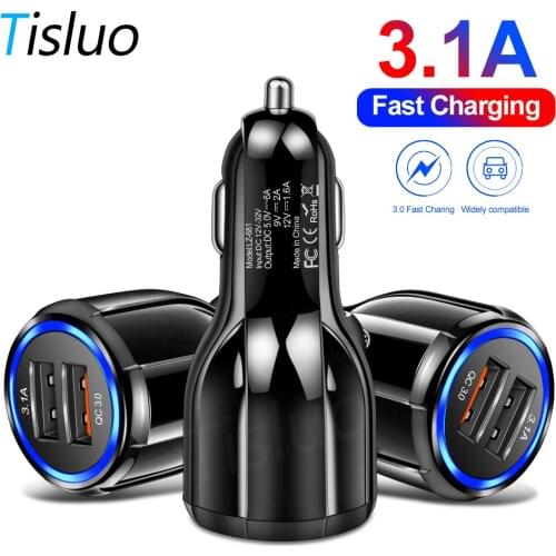 Quick Charge 3.0 Car Charger Dual USB Fast Charging for iPhone 6 7 8 Samsung Xiaomi Tablet QC 3.0 Moblie Phone USB Car-Chargers