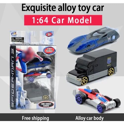 Free shipping Children Toy Car Model Alloy With Slide 1:64 3 Pcs/Set SpiderChariot Set Metal Cars Suit For Children Gifts