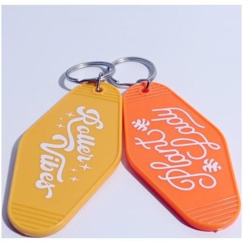 30Pcs Ticket Hotel Heart Shape Clear Acrylic Keychain Custom Glitter Keychain