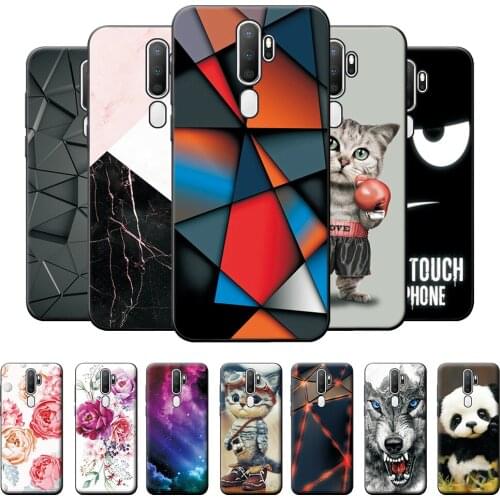 Case For OPPO A5 2020 Silicone 6.5 inch Soft TPU Phone Cover For OPPO A5 2020 Cover Cool Cat Cute Panda Protective Case Bumper