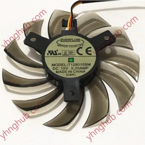 Everflow T128010SM Server Cpu Fan DC 12V 0.2A 74x74x10mm 3-wire