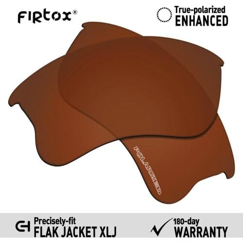 Firtox Anti-Seawater Polarized Lenses Replacement for-Oakley Flak Jacket XLJ Sunglasses (Lens Only) - Brown