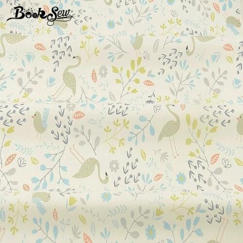 Booksew Cotton Twill Fabric Animal Design Home Textile Cloth Quilting Baby Bedsheet Craft DIY Doll Patchwork Sewing Tissu Tela