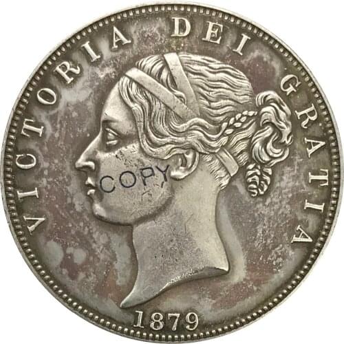 1876 United Kingdom 1/2 Crown Collectibles Cupronickel Plated Silver Copy Coin