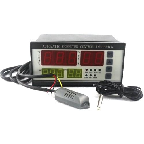 XM-18 AC 110V 220V 50Hz Incubator Controller Thermostat Hygrostat 0 ~ 99.9 C with Temperature Humidity Sensor for Egg Brooder