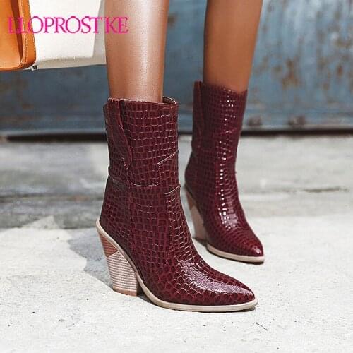 Lloprost ke Zapatos De Mujer Booties Botas Mujer Invierno 2019 Boots Cowboy Boots for Women Shoes Winter Black White Boots