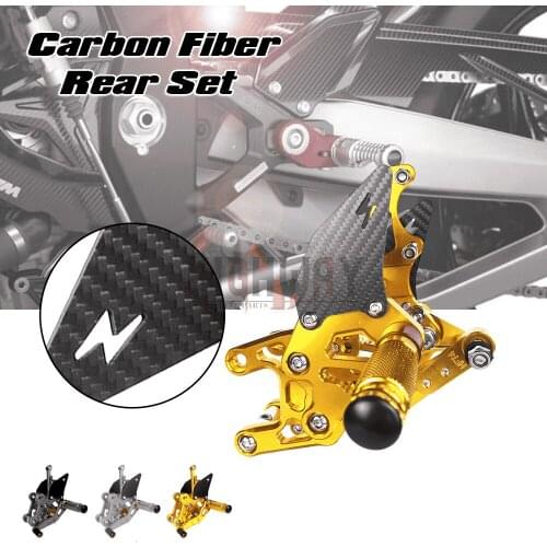 Motorcycle CNC & Carbon Fiber Footrest Rear Sets Adjustable Rearset Foot Pegs for HONDA CBR1000RR CBR 1000 RR 2008-2011