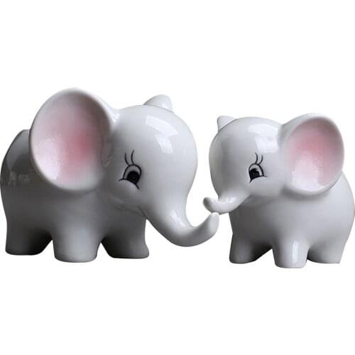 Newest Arrival Flower Pot Cartoon Elephant Ceramic Craftwork Decorative Desktop Decor for Home Office Shops