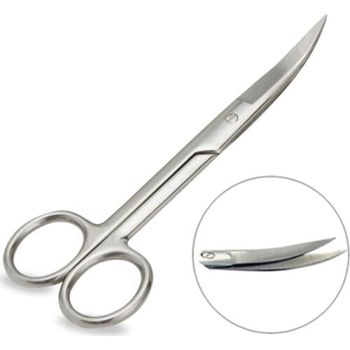 Factory Wholesale Bend Stainless steel eyebrow scissors makeup Eyebrow Tweezer Nipper Nose Hair Scissors Elbow Trimmers 100pcs