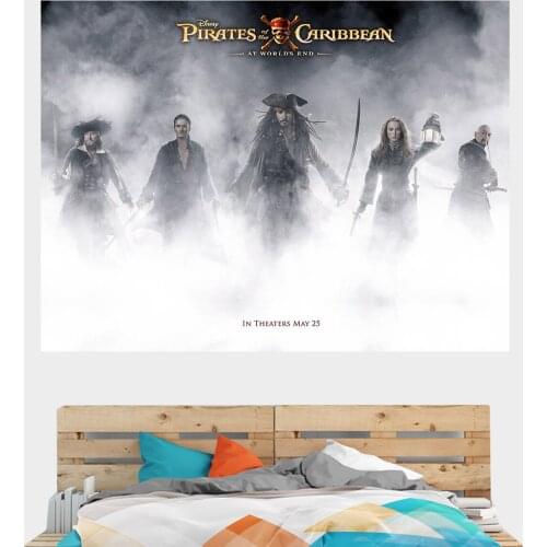 Pirates Of The Caribbean Movie Poster Wall Cloth Background Cloth Dormitory Room Wall Painting Bedroom Bedside Tapest