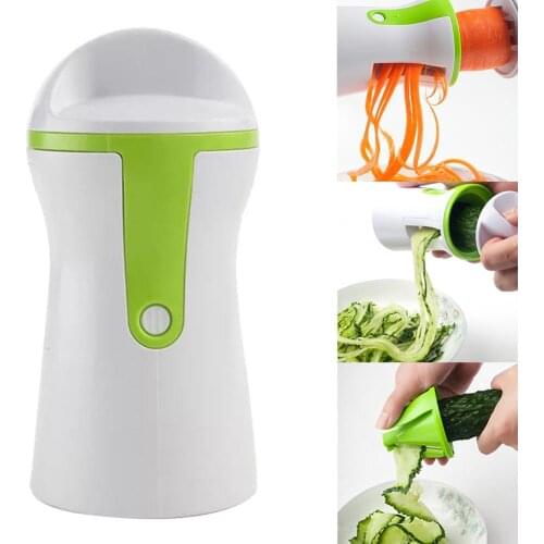 Portable ABS Manual Spiral Funnel Fruit Vegetable Grater Carrot Cucumber Slicer Chopper Safe Durable Kitchen Tools Gadgets