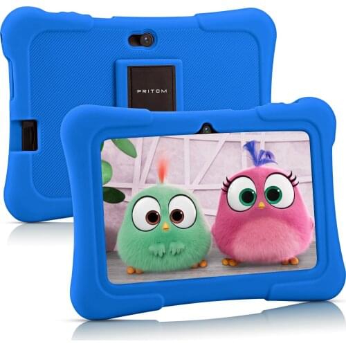 PRITOM K7 7 inch Kids Tablet Android 10.0 PC 1GB RAM 16GB ROM Quad Core Tablets WiFi Bluetooth Dual Camera with Kids Tablet Case