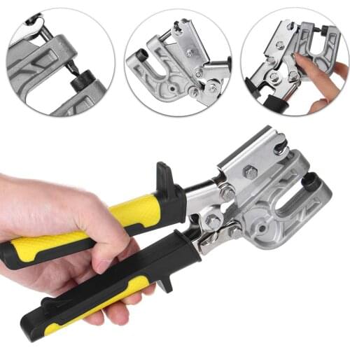 Professional 10" High-carbon Steel Stud Crimper Punch Lock Single Hand Keel Fastening Forceps Flat Mouth Metal Plier