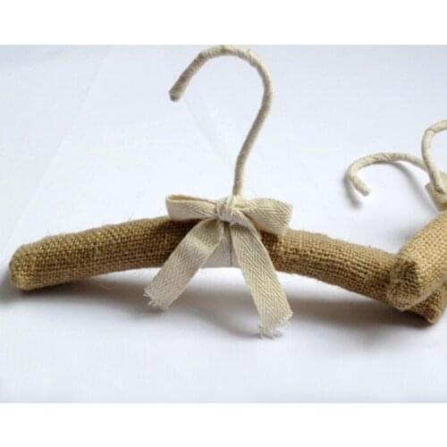 Sainwin 5pcs/lot Kids rough hemp hanger children package cloth hanger pet hanger slip-resistant hangers for clothes