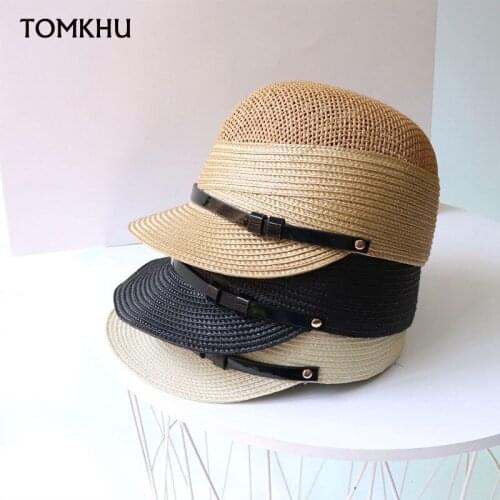 New Belt Equestrian Hat Breathable Baseball Cap Handmade Stylish Summer Hats For Women Structured Mesh Straw Trucker Bucket Hat
