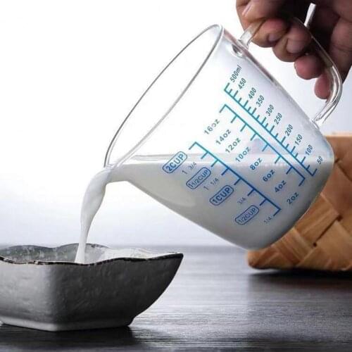 Glass Measuring Cup Measuring Cup kitchen Accessories Graduated with Lid Glass Multipurpose Milk Cup for Home кружка
