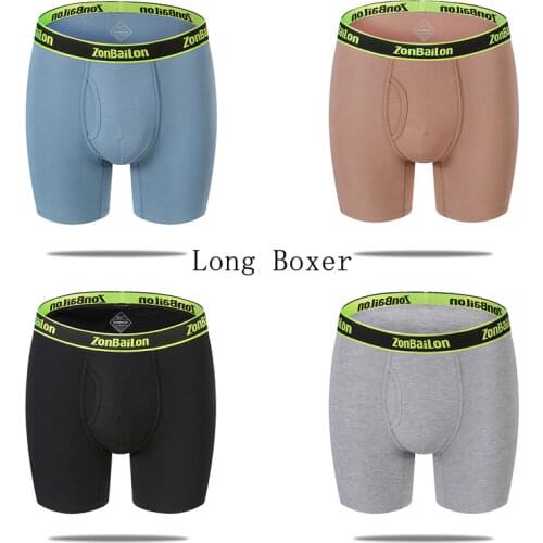 Bamboo Fiber Underwear Mens Long Boxers New-Products Shorts Breathable Fashion Section Solid Trends Multiple Choices
