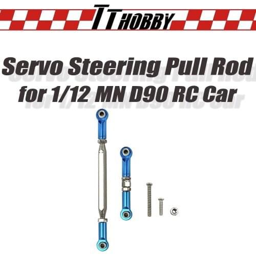TTHOBBY Servo Steering Pull Rod Metal Tie Rod Universal Upgraded Adjustable Replacement for 1/12 MN D90 RC Car Repair Tool Parts