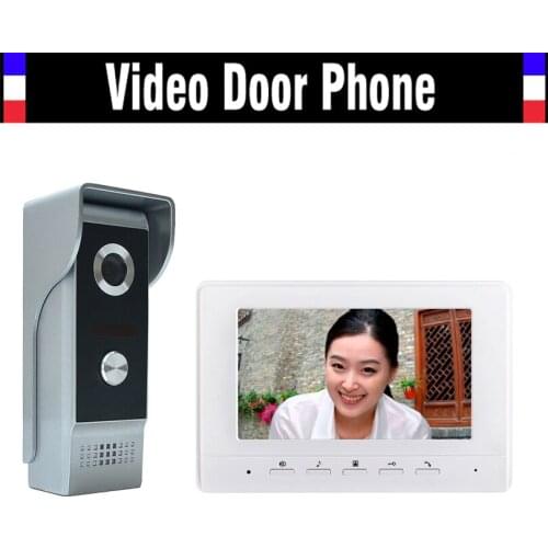 7 inch color lcd Screen video door phone intercom doorbell System Video doorphone interphone kit 1-monitor 1-Door Camera