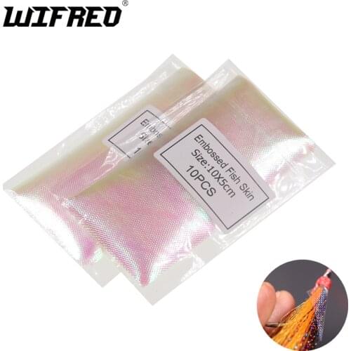 Wifreo 20pcs Rainbow Flashback Fish Skin for Sabiki Rig Fly Saltwater Fishing Jig Assist Hook Fly Tying Material