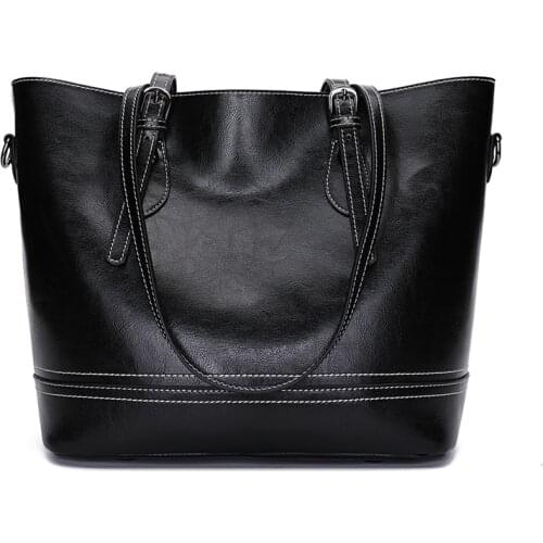 Genuine leather large capacity women handbag casual daily use totes
