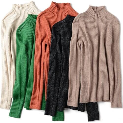 Sweater Women 2019 Slim Fit O-Neck One Size Lady Clothing Pullover Knitted Autumn Solid Sweater Women Tops