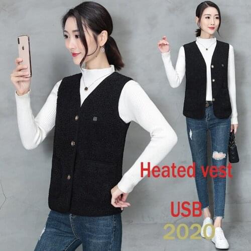 5 Part Heating Womens Heated Vest Female USB Intelligent Electric Heating Waistcoat For Men And Women Outdoor Heated Vest +size